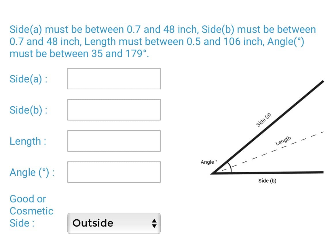 build angle, define, metal angle, configure metal angle, 