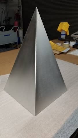brushed stainless steel pyramid