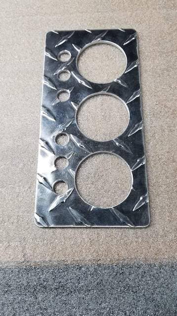 Aluminum Diamond Plate Rectangle with custom cutouts